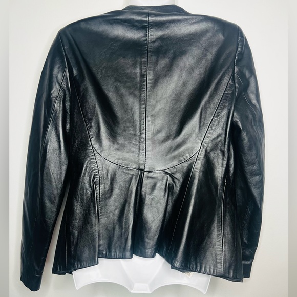 ZARA WOMAN LAMBSKIN LEATHER JACKET LARGE GREAT CONDITION BARELY WORN - Picture 2 of 10